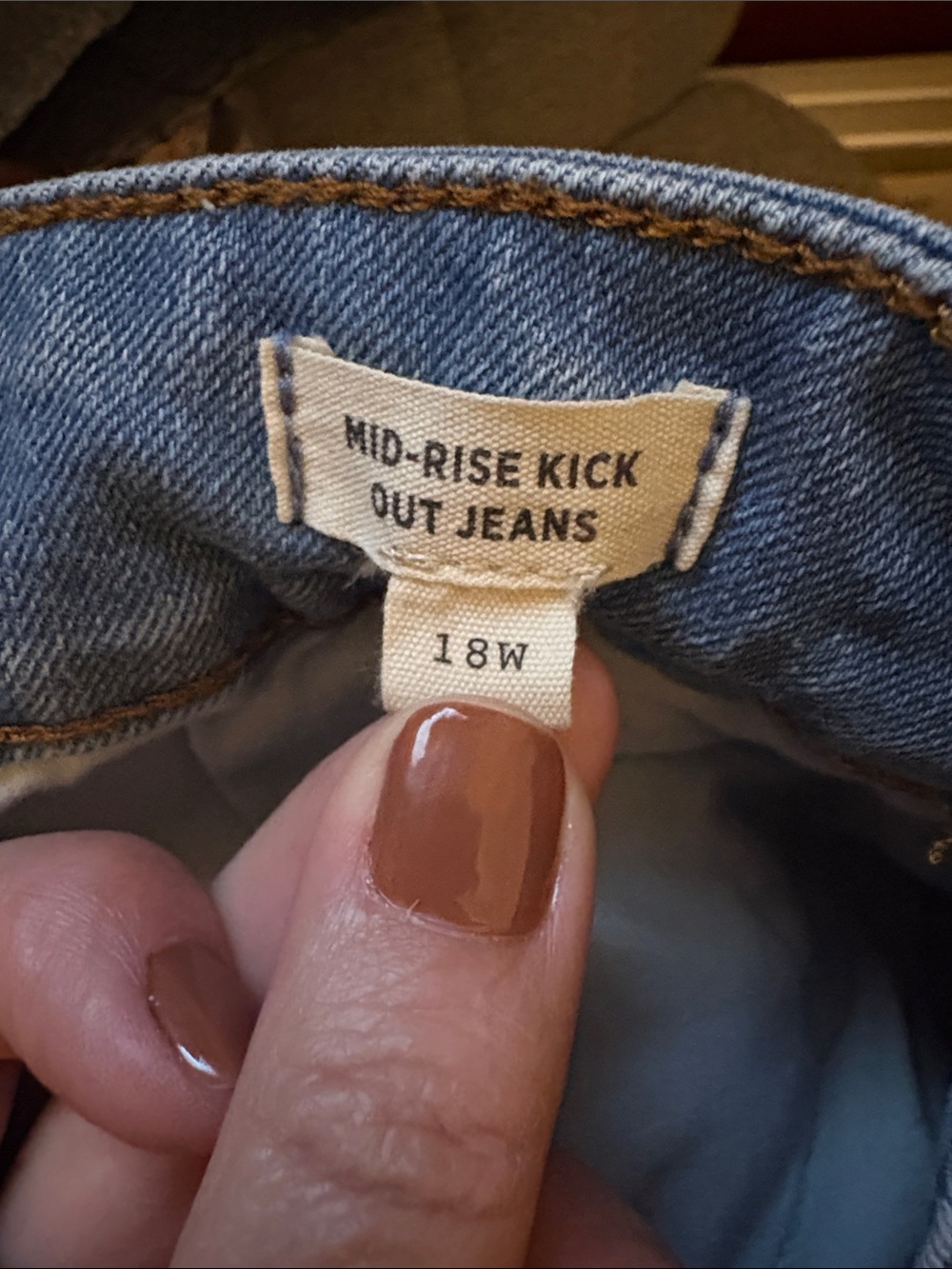 Madewell Mid Rise KickOut Jeans size 18W - Picture 4 of 5